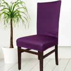 Abeltrade Mikro Likralı Kalın Kumaş 4lü Mor Renk Sandalye Kılıfı - 50 x 70 cm