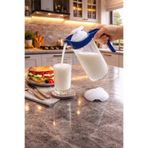 abenim 1500 cc Mavi Kapaklı Cam Ayran Karıştırma Sürahisi yedek kapaklı