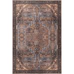 Aberdeen Klasik Turuncu Polyester Dikdörtgen Pamuk Makinada Yıkanabilir Kaymaz Taban Dijital Makine Baskı Salon Halı-I-Artl-ba01-75x300-Dikdörtgen