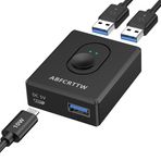 ABFCRTTW USB 3.0 anahtar ile çalışır, çift yönlü USB anahtarı, 2 adet USB anahtarı, 1'i 2 arada çıkış (2'si 1 arada çıkış), USB KVM anahtarı, klavye, fare, yazıcı, web kamerası için, USB Switcher Carplay ve