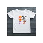 Abi Oluyor Kız Bebek Çocuk Tişört, 3 Yaş, Unisex, Beyaz