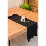 abidehanım Ahbej | Siyah Naturel Keten Runner 40 x 110