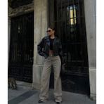 Abiye Merkezi Juna Oversize Biker Deri Ceket 14758 Siyah