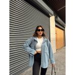 Abiye Merkezi Oversize Ceket 39011 Bebe Mavisi