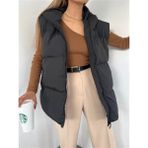Abiye Merkezi Oversize Fermuar Detay Kapitone Şişme Yelek Siyah Xx Z1X - 24
