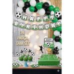 abjad 34 Parça Futbol Temalı Doğum Günü Süsleme Seti - Taraftar Parti Malzemeleri Banner, Pasta ,Cupcake