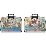 abka fermuarlı resim-proje çantası 38x55 cm ıstanbul (karışık desen 1 adet) - Yok