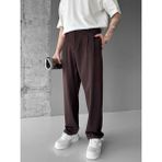 Abluka Online Erkek Baggy Fit Kumaş Pantolon Kahve - S