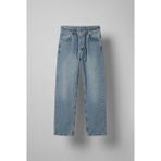 Abluka Online Erkek Erkek Baggy Fit Beli Bağcıklı Jean Pantolon Mavi - 33