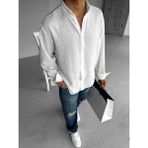 Abluka Online Erkek Oversize Basic Rahat Gömlek Beyaz