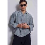 Abluka Online Erkek Oversize Kadife Dokulu Gömlek Mavi - XL