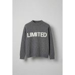 Abluka Online Erkek Oversize Limited Kabartma Baskılı Triko Kazak Füme
