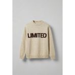 Abluka Online Erkek Oversize Limited Kabartma Baskılı Triko Kazak Taş Rengi
