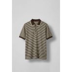 Abluka Online Erkek Regular Fit Çizgili Polo Yaka Örme T-Shirt Kahverengi