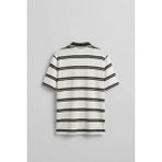 Abluka Online Erkek Regular Fit Çizgili Triko Polo Yaka T-Shirt Ekru - XL