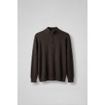Abluka Online Erkek Regular Fit Fermuarlı Premium Kumaş Kazak Kahverengi - 2XL