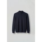 Abluka Online Erkek Regular Fit Fermuarlı Premium Kumaş Kazak Lacivert - S