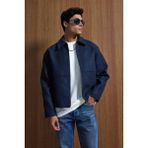Abluka Online Erkek Relax Fit Premium Kaşe Ceket Kaban Lacivert - 3XL