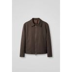Abluka Online Erkek Relaxed Fit Fermuarlı Ince Ceket Koyu Kahve - 2XL