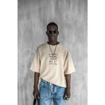 Abluka Online Erkek Renk Geçişli Işlemeli Oversize Dokulu T-Shirt Taş