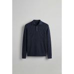 Abluka Online Erkek Slim Fit Polo Yaka Fitilli Örme Triko Kazak Lacivert