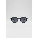 Abluka Online Unisex Modern Oval Kemik Çerçeve Güneş Gözlüğü Siyah