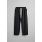 ablukaonline Erkek Baggy Fit Halat Kordonlu Keten Görünümlü Pantolon Siyah