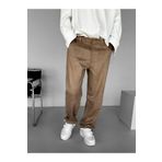 ablukaonline Erkek Baggy Geniş Kalıp Geniş Paça Süet Basic Pantolon Bej