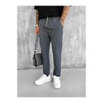 ablukaonline Erkek Beli Lastikli Tecno Kumaş Slim Fit Pantolon Füme