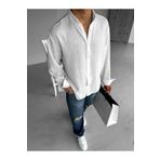 ablukaonline Erkek Oversize Basic Rahat Gömlek Beyaz