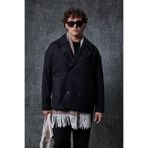 ablukaonline Erkek Oversize Kruvaze Kaban Siyah