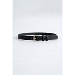 ablukaonline Erkek Smart Casual İnce Metal Tokalı Kemer Siyah