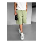 ablukaonline Erkek Süper Baggy Fit Kargo Cepli Şort Yeşil