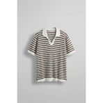 ablukaonline Erkek Triko Polo Yaka Çizgili T-Shirt Kahve