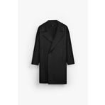 ablukaonline Oversize Rahat Kesim Uzun Erkek Kaşe Kaban Palto Siyah