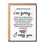 ABNSDesigns I Messed You Bad And I'm Sorry Card - I Miss You Card - Özür Dileme Şiiri - Affet Beni - Komik - Arkadaş - Erkek Kadın İçin Hediye