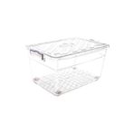 abnturk 1. Kalite Şeffaf Plastik Büyük Boy 55 Litre Tekerlekli Saklama Kabı 55x35cm Yükseklik:32