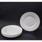 abnturk 12 Adet Beyaz Melamin Büyükboy Servis Tabağı 24CM Sığ Tabak Günlük Kullanım Için Hesaplı Ordöv Tabak