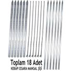abnturk 18 Parça Farklı Boyut ve Özelliklerde Barbekü Mangal Şiş Set, 6 Adana+6 Şiş Kebap+6 Tavuk Kanat Şiş