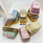 Abnturk 18'li Desenli Mini Kek ve Sunum Kalıbı - 11X6.5X4 cm - Şık Altın Iç Yüzey - belirtilmemiş - Renkli