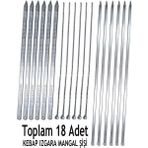 abnturk 20 Parça Farklı Boyut ve Özelliklerde Barbekü Mangal Şiş Set, 6 Adana+6 Şiş Kebap+6 Tavuk Kanat Şiş