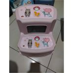 Abnturk 28X28X16 Resimli Katlı Çocuk Basamağı Tabure - Pembe