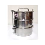 abnturk 3 Kaplı Çelik Sefer Tası 5-6 Kişilik Vidalı Sefertası 18X7CM Yemek Taşıma Kabı Tabldotcu Karavanası
