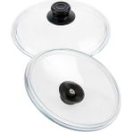 Abnturk 30 Cm Tencere Ve Tavalar Için Cam Tencere Kapağı Yüksek Isıya Ocak + Fırına Dayanıklı Pyrex Cam Kapak