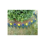 abnturk 340cm Sarı Lacivert Renklerde Lale Çiçekli Bahçe Çiti Kalite Plastikten 80x30cm Eklenebilir 4 Panel