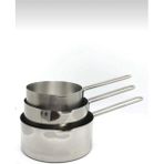 abnturk 3’lü Set Paslanmaz Çelik Kaçerola Sosluk ve Sütlük 12-14-16CM - Gri - 1 lt