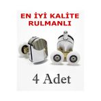 abnturk 4 Adet Duşakabin Tekerleği Süper Kromajlı ( 2 alt - 2 üst ) Cam Kabin Tekeri Rulman Çift Tekerli