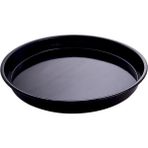 Abnturk 40X6CM Emaye Fırın Tepsisi Yüksek Isıya Dayanıklı Yuvarlak Dünyada En Iyi Çinko Tepsi En Sağlıklı Emaye Börek Baklava Tepsisi Yaşam Boyu Garantili Piano Black Serisi Çizilmez Siyah Cam Sırlı Türk Malı - 42 cm