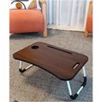 abnturk 60*40 cm Katlanabilir Taşınabilir Yatak Koltuk Üstü Laptop Bilgisayar Sehpası Ders Çalışma Masası - 60x40 - Açık Kahverengi