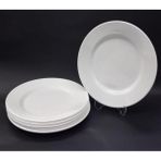 Abnturk Beyaz Melamin Tatlı Pasta Servis Tabağı Sığ Tabak 12 Adet 21 cm